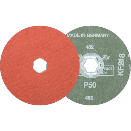 Pferd COMBICLICK Fiber Disc, 5" Dia. - Aluminum Oxide A-COOL, 50 Grit 40310